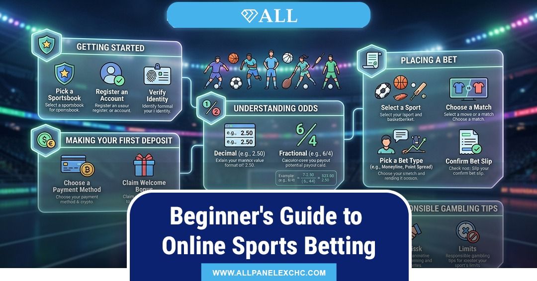 Allpanelexch beginner guide showing online sports betting basics, secure access, platform overview, and match insights.
