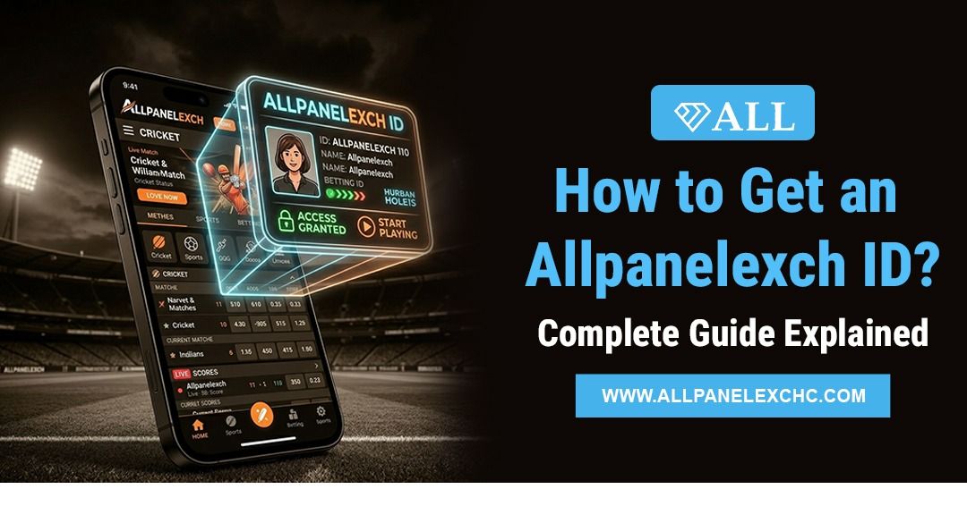 Illustration explaining how to get an Allpanelexch ID with verified registration steps, secure access, and a beginner-friendly guide.